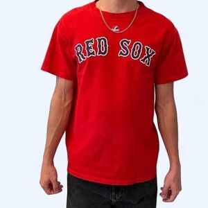 Boston Red Sox #15 Dustin Pedroia T-Shirt Men’s Medium MLB Baseball Tee